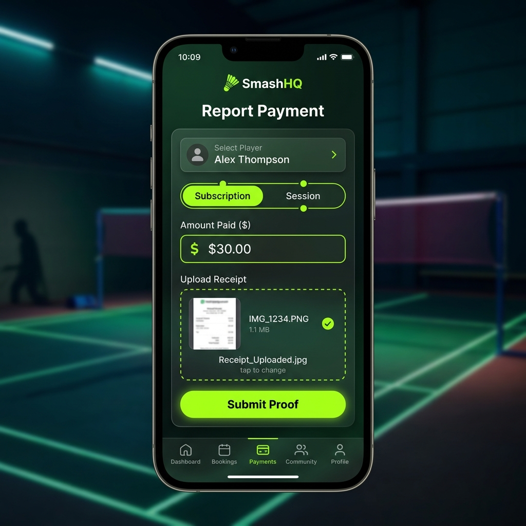 Player payment portal on mobile